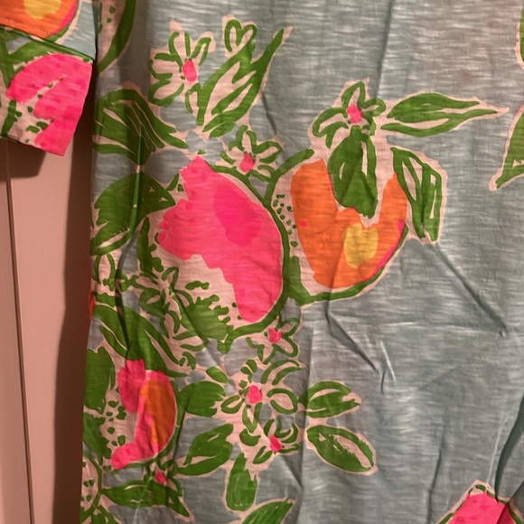 Lilly Pulitzer Marlowe dress- size Large- Pink Lemonade, Pool blue. - Picture 4 of 5